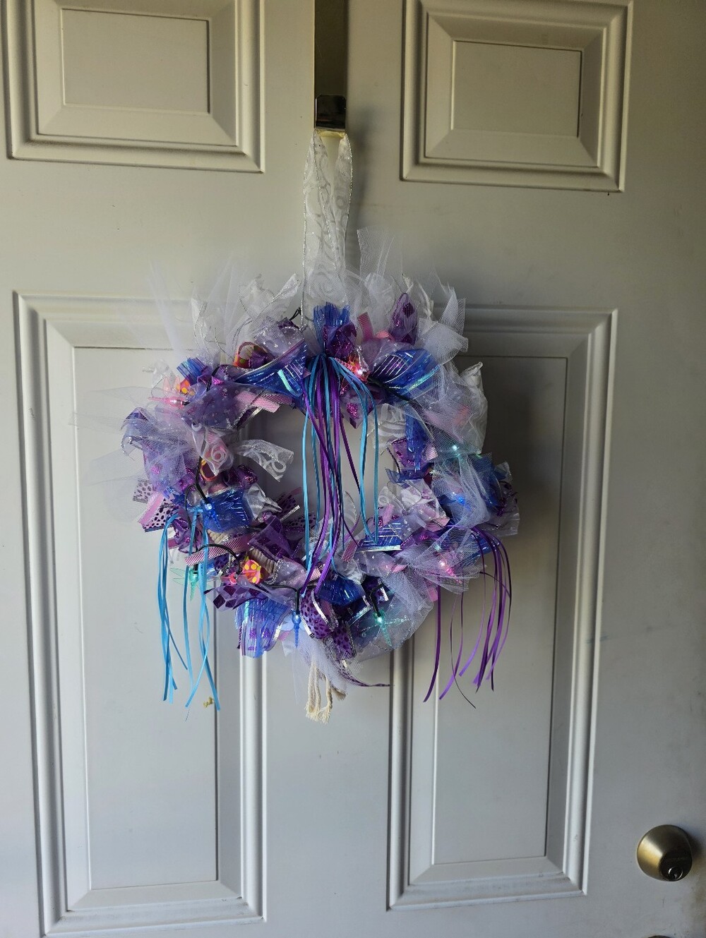 Purple & Blue Tulle Party Wreath by